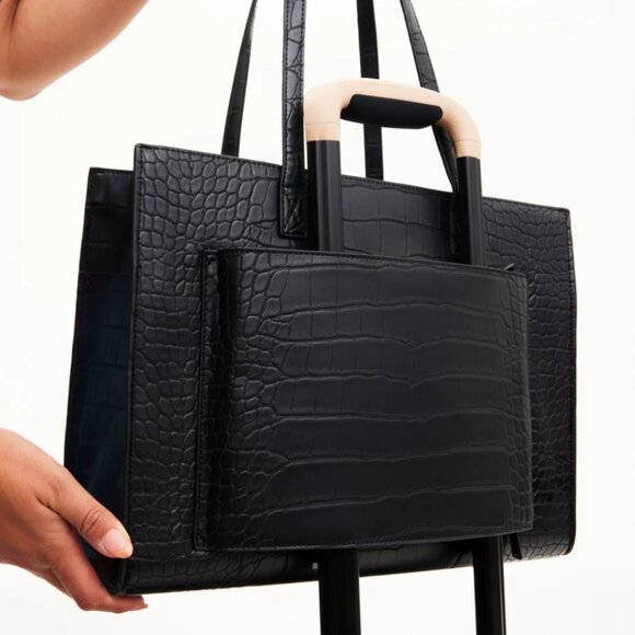 BEIS The Work Tote in Black Croc - Picture 3 of 8